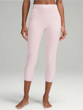 Lululemon Align Ribbed High-Rise Cropped Leggings 23” Flush Pink Lined Nulu 8